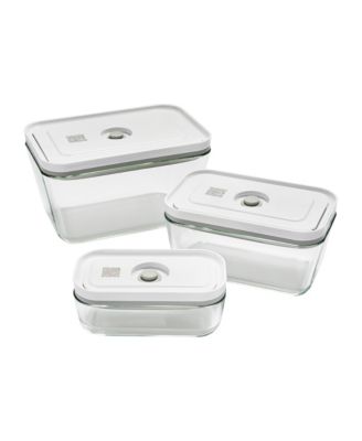 Fresh & Save Assorted 3-Pc. Glass Rectangular Vacuum Box Set 