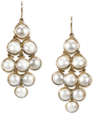 image of Inc Gold-Tone Imitation Pearl Chandelier Earrings, Created for Macy-s