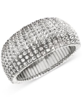 INC International Concepts - Silver-Tone Crystal Stretch Bracelet