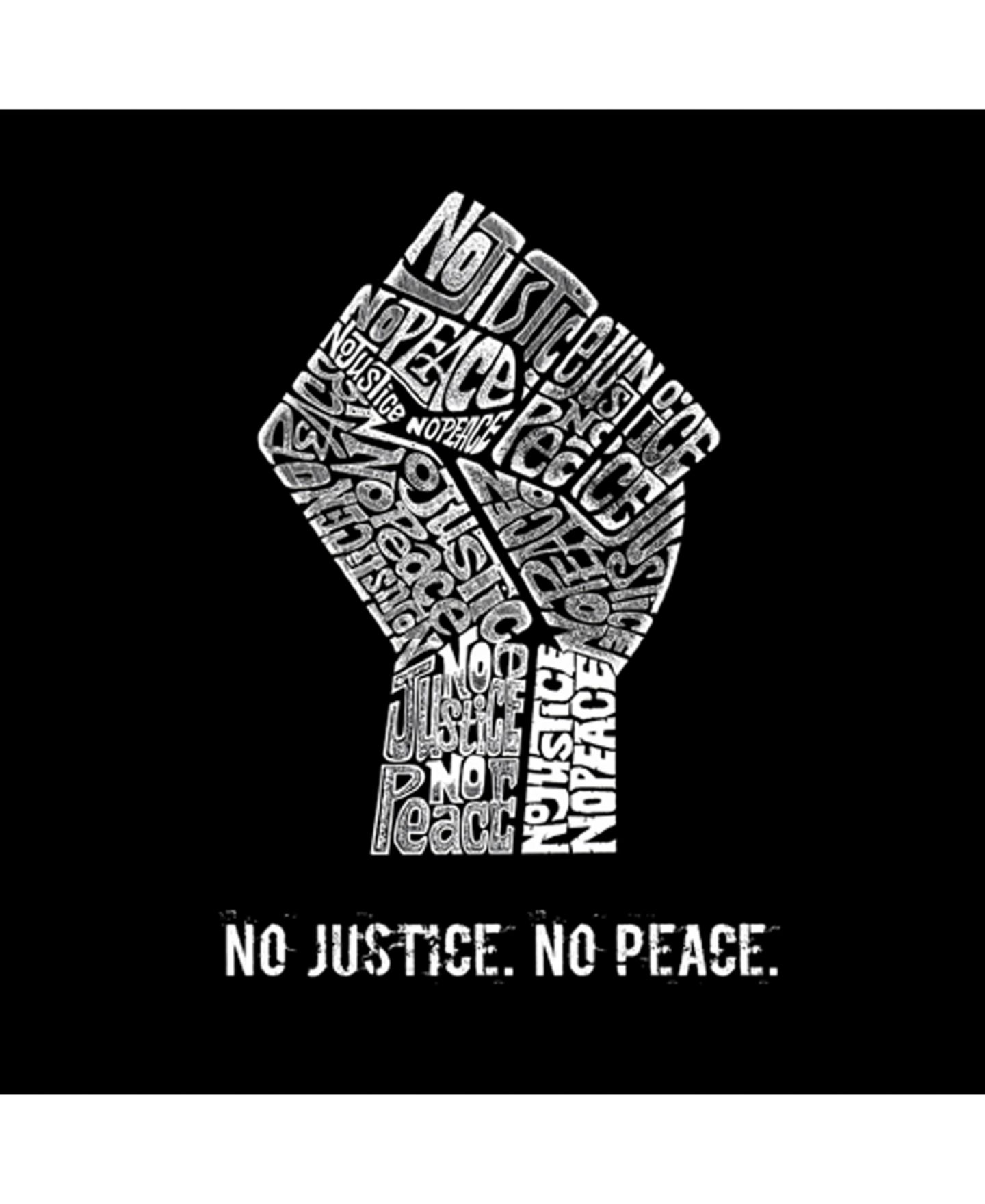 Мужская футболка LA Pop Art No Justice, No Peace Word Art, цвет: Чёрный — фото 2