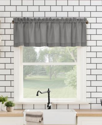 Martine Microfiber Semi-Sheer Rod Pocket Kitchen Curtain Valance and Tiers Set
