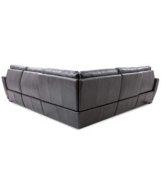 Gabrine 5-Pc. Leather Sectional with 3 Power Headrests