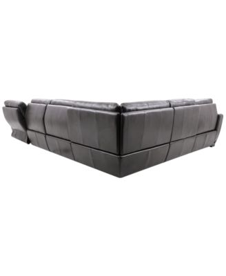 Gabrine 6-Pc. Leather Sectional with 3 Power Headrests and Chaise