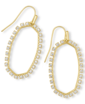 image of Kendra Scott 14k Gold-Plated Cubic Zirconia Open Frame Drop Earrings