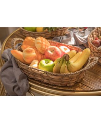 Seagrass Fruit Bread Basket Tray with Handles