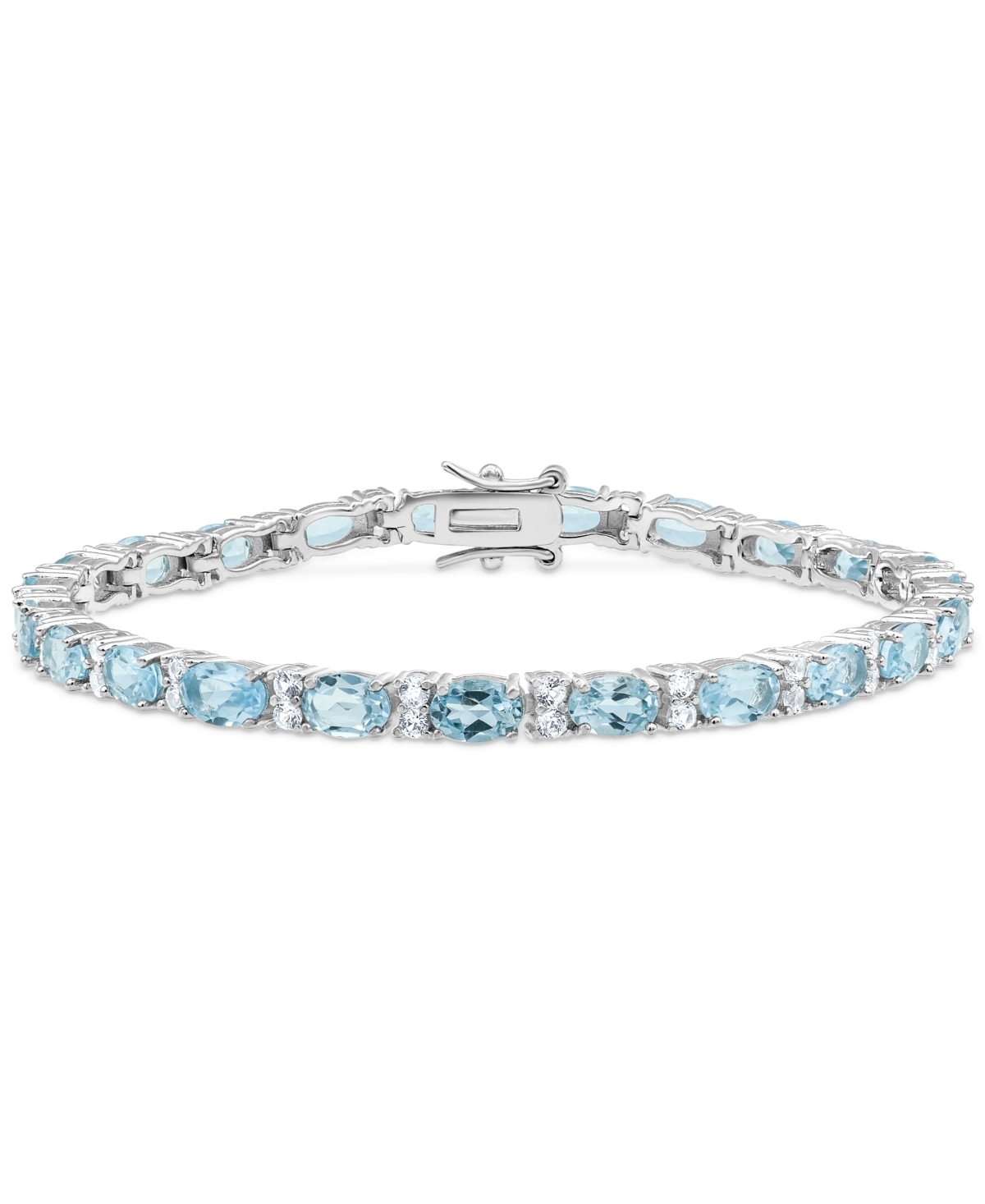 Citrine (10 ct. t.w.) & White Topaz (1-3/4 ct. t.w.) Link Bracelet in Sterling Silver