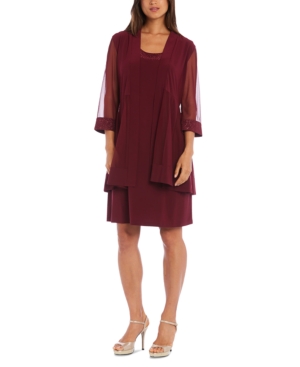R & M Richards Petite 2-Pc Embellished Jacket & Dress Set