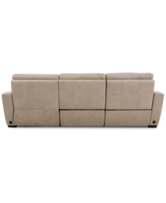 Gabrine 3-Pc. Leather Sectional with 2 Power Headrests & Chaise, Created for Macy's