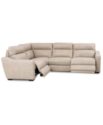 Gabrine 4-Pc. Leather Sectional with 2 Power Headrests, Created for Macy's