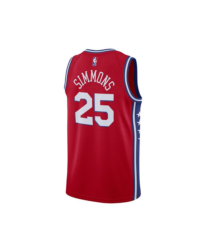 Jordan Philadelphia 76ers Youth Statement Swingman 2 Jersey Ben Simmons - Red