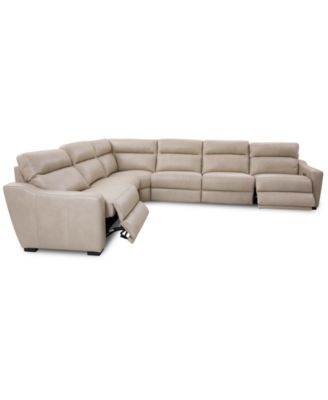 Gabrine 6-Pc. Leather Sectional with 2 Power Headrests, Created for Macy's