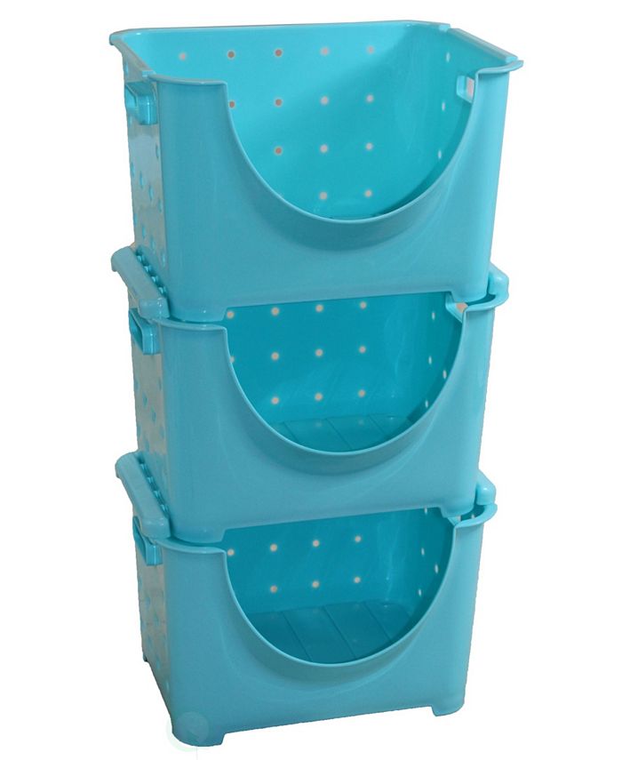 Basicwise Vintiquewise Stackable Plastic Storage Container, Stacking