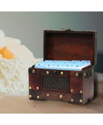 Rustic Studded Index/Recipe Card Box with Antiqued Latch, 4 X 6 Cards