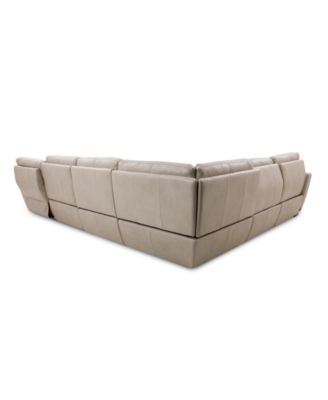 Gabrine 6-Pc. Leather Sectional with 2 Power Headrests & Chaise, Created for Macy's