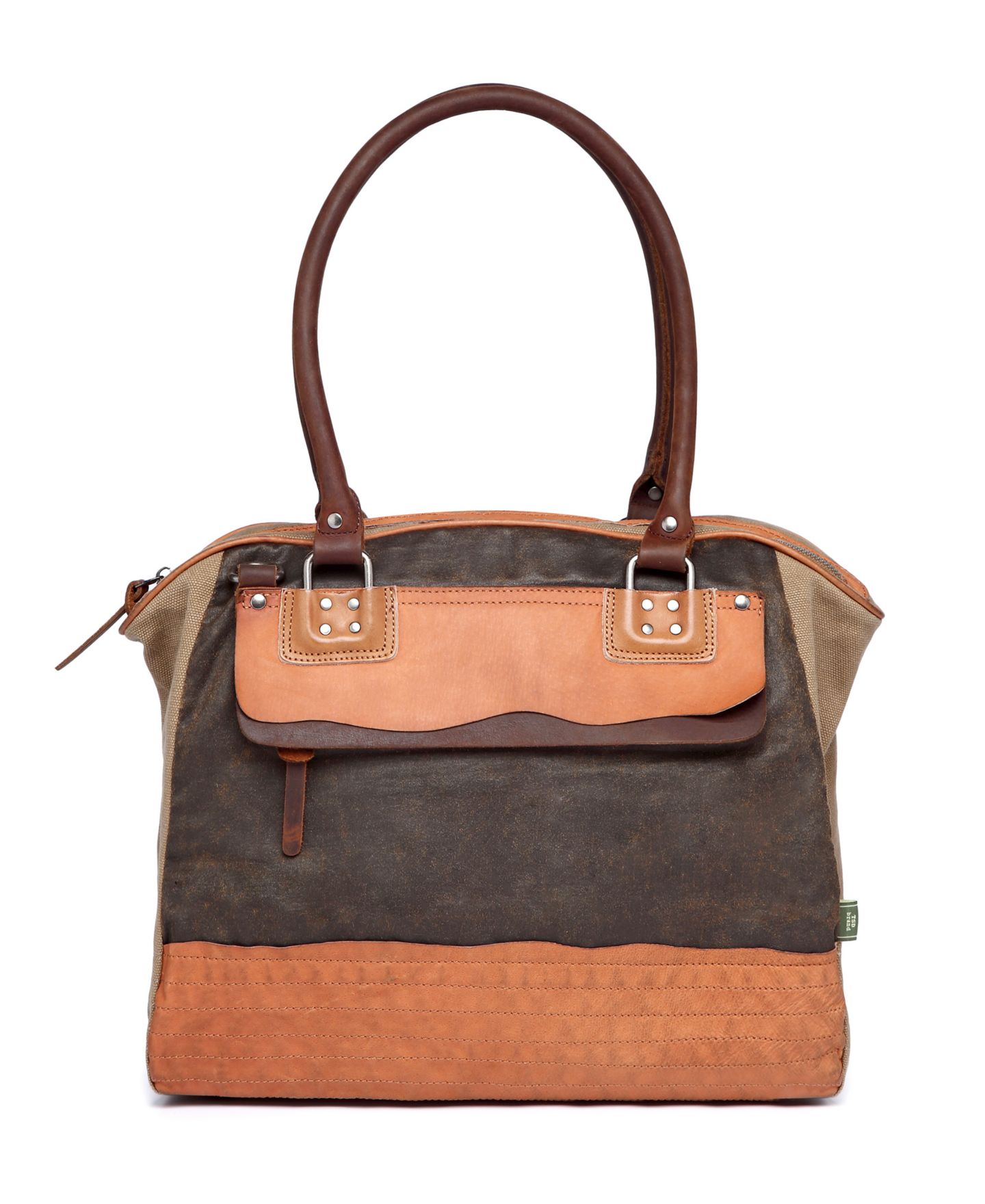 Женская сумка TSD BRAND Tapa Canvas Satchel, цвет: Коричневый — фото 14