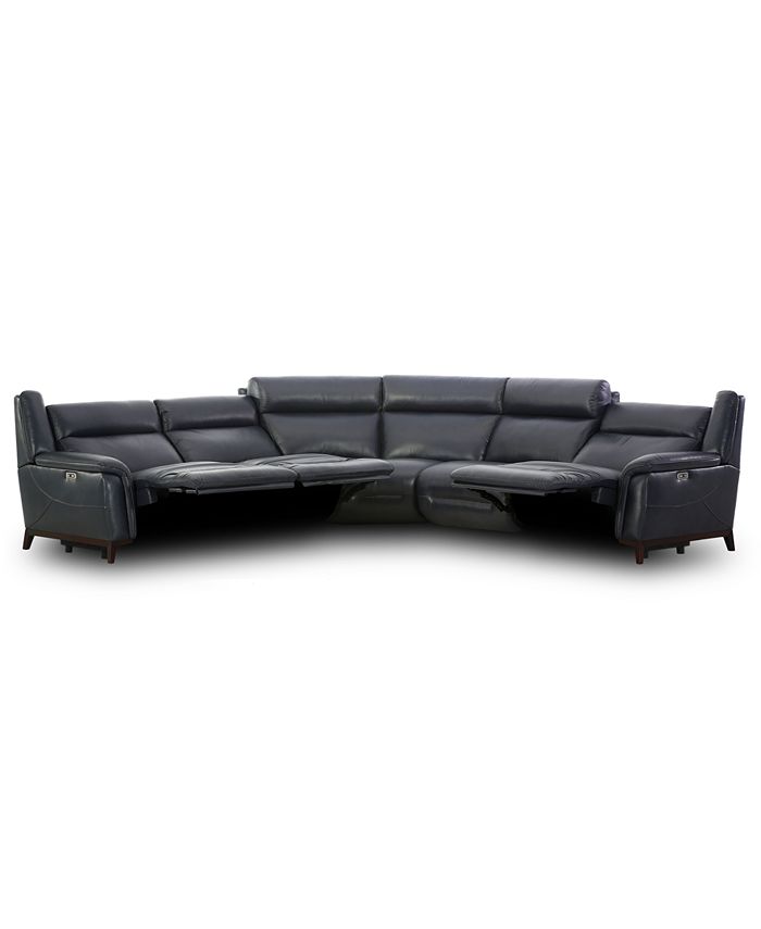 Furniture CLOSEOUT! Lond 5Pc. Leather Sectional with 3 Power Recliners