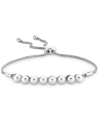 Macy's - Cultured Freshwater Pearl (5mm) Bolo Bracelet in Sterling Silver