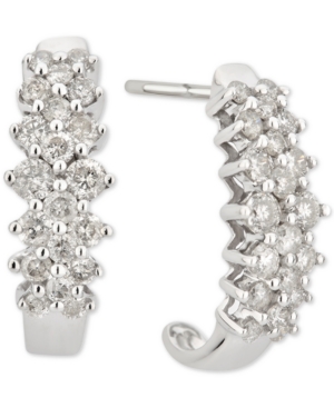 image of Diamond Curved Drop Earrings (1 ct. t.w.) in 14k White Gold