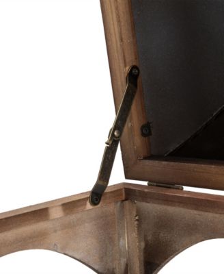 Set of 2 Whiskey Brown Farmhouse Modern Wood/Metal Lanterns