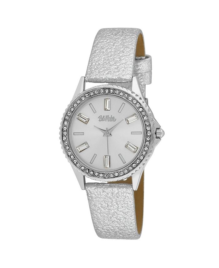 Bob Mackie Women's SilverTone Alloy Strap Baguette Stone Bezel Watch