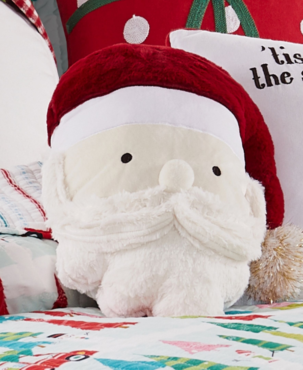 Levtex Merry Bright Holly Jolly Santa Figure Decorative Pillow, 13" X 14" In Multi