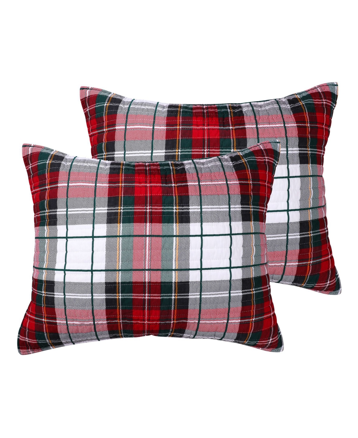 Spencer Red Plaid Quilted 2-Pc. Sham Set, King - Multi