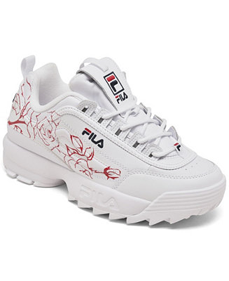 Fila Big Girls Disruptor II Floral Embroidered Casual Sneakers from ...