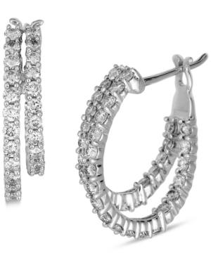image of Diamond Double Hoop Earrings (1-1/8 ct. t.w.) in 14K White Gold