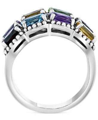 EFFY Collection EFFY® Multi-Gemstone Oval Double Row Statement Ring (4-1/2 ct. t.w.) in Sterling Silver