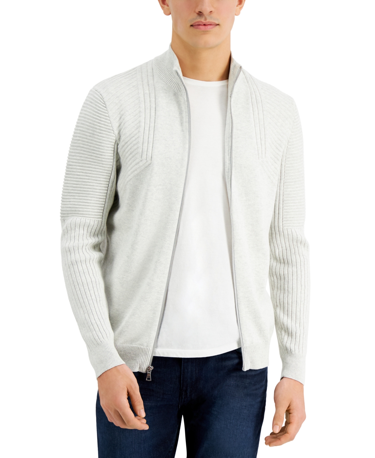 I.n.c. International Concepts Men s Champ Zip Sweater Created for Macy s Whispy Grey Heather Smart Closet