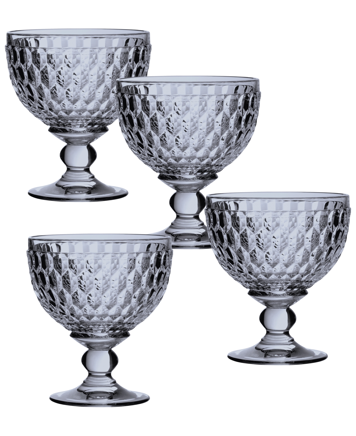 Villeroy & Boch Boston Crystal Dessert Bowl/ Champagne Glass, Set Of 4 In Blue