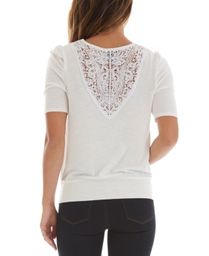 image of Bcx Juniors- Crochet-Trimmed Banded-Hem Top