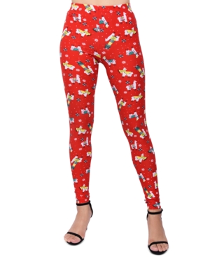 image of Planet Gold Juniors- Printed Llamas Holiday Leggings