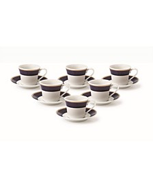 12 Piece 2oz Espresso Cup and Saucer Set, Service for 6