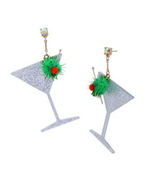 image of Betsey Johnson Martini Statement Drop Earrings
