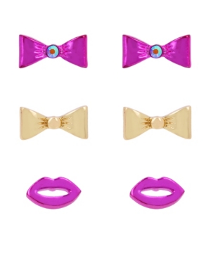 image of Betsey Johnson Bow Stud Earrings Set