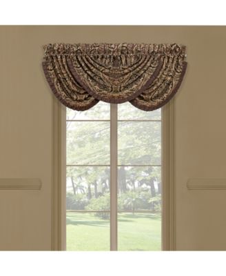 J Queen New York - Jordan Waterfall Window Valance, 33" x 49" Brown