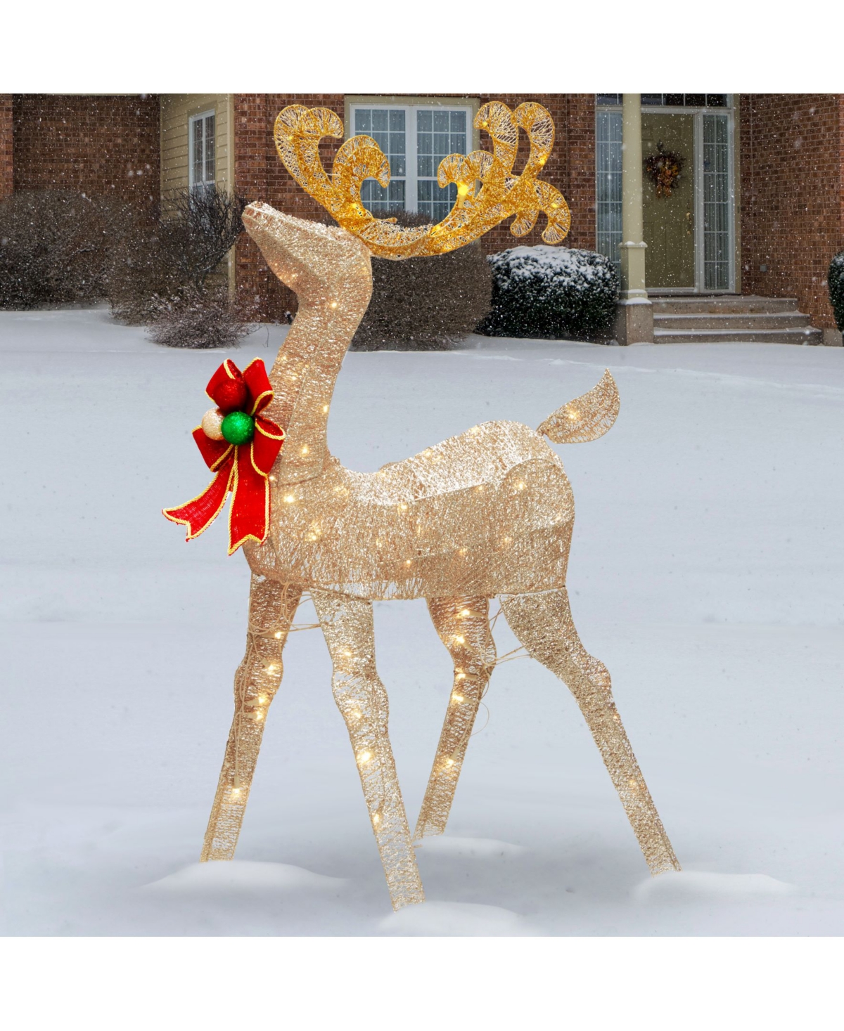 National Tree Reindeer Decoration with White Led Lights