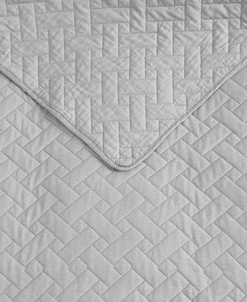 Tommy Bahama Home - Tommy Bahama Solid Pelican Grey Reversible 2-Piece Twin Quilt Set