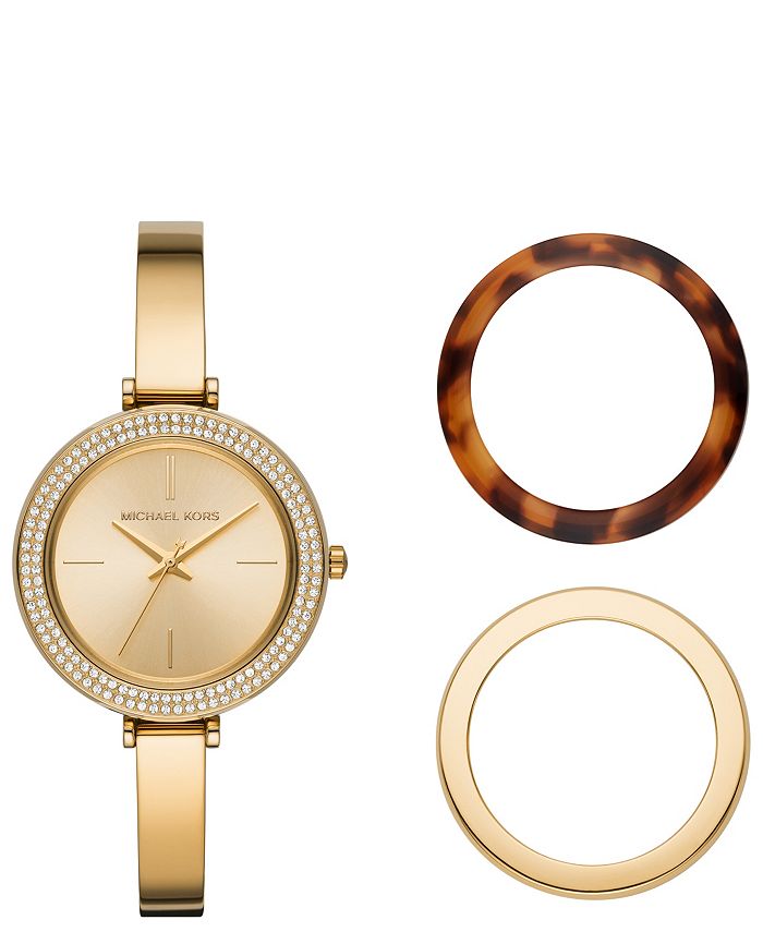 Kors Women's Carey Gold-Tone Stainless Bracelet Watch Set 36mm & Reviews - Macy's