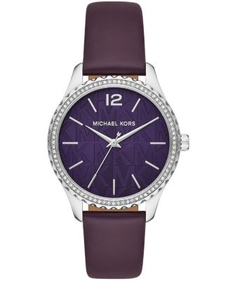 Michael Kors - Women's Layton Iris Purple Leather Watch 38mm MK2924