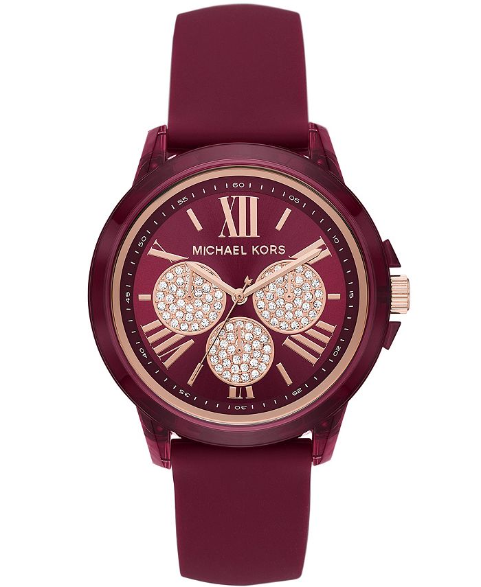 Michael Kors Women s Bradshaw Berry Silicone Watch 42mm Macy s