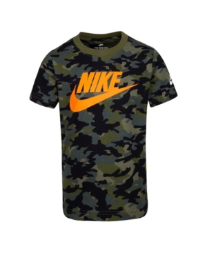 image of Nike Little Boys Camo Print Logo T-Shirt