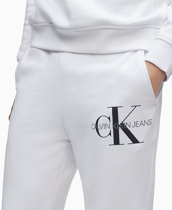 Calvin Klein Men's Monogram Logo Drawstring Fleece Joggers & Reviews - Pants - Men - Macy's