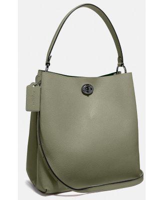 polished pebble leather charlie bucket crossbody