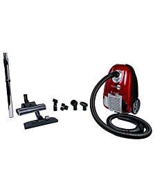 Turbo Red Canister Vacuum with HEPA Filtration