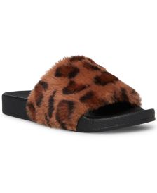 Fancy-F Faux-Fur Slides