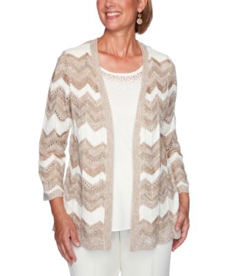 alfred dunner short sleeve textured sweater