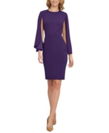 Cape-Sleeve Sheath Dress