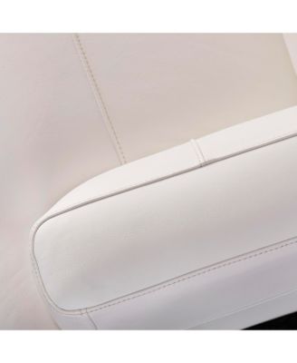 Michola Mid-Century Leather Sofa in White